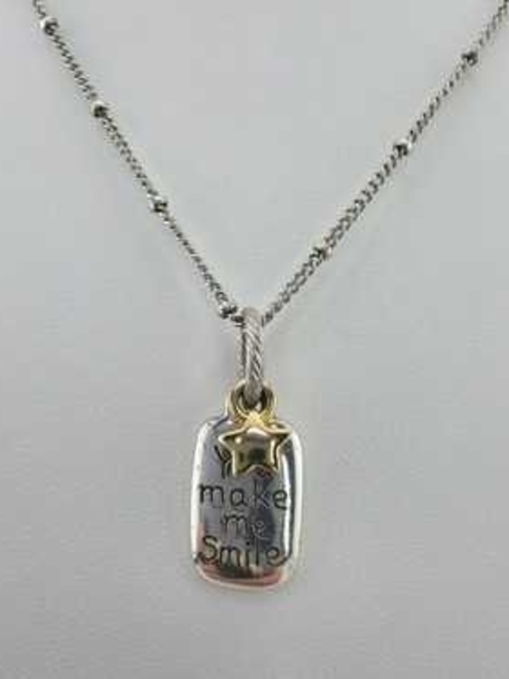 Brighton Silver and Gold 'Make Me Smile' Pendant Necklace